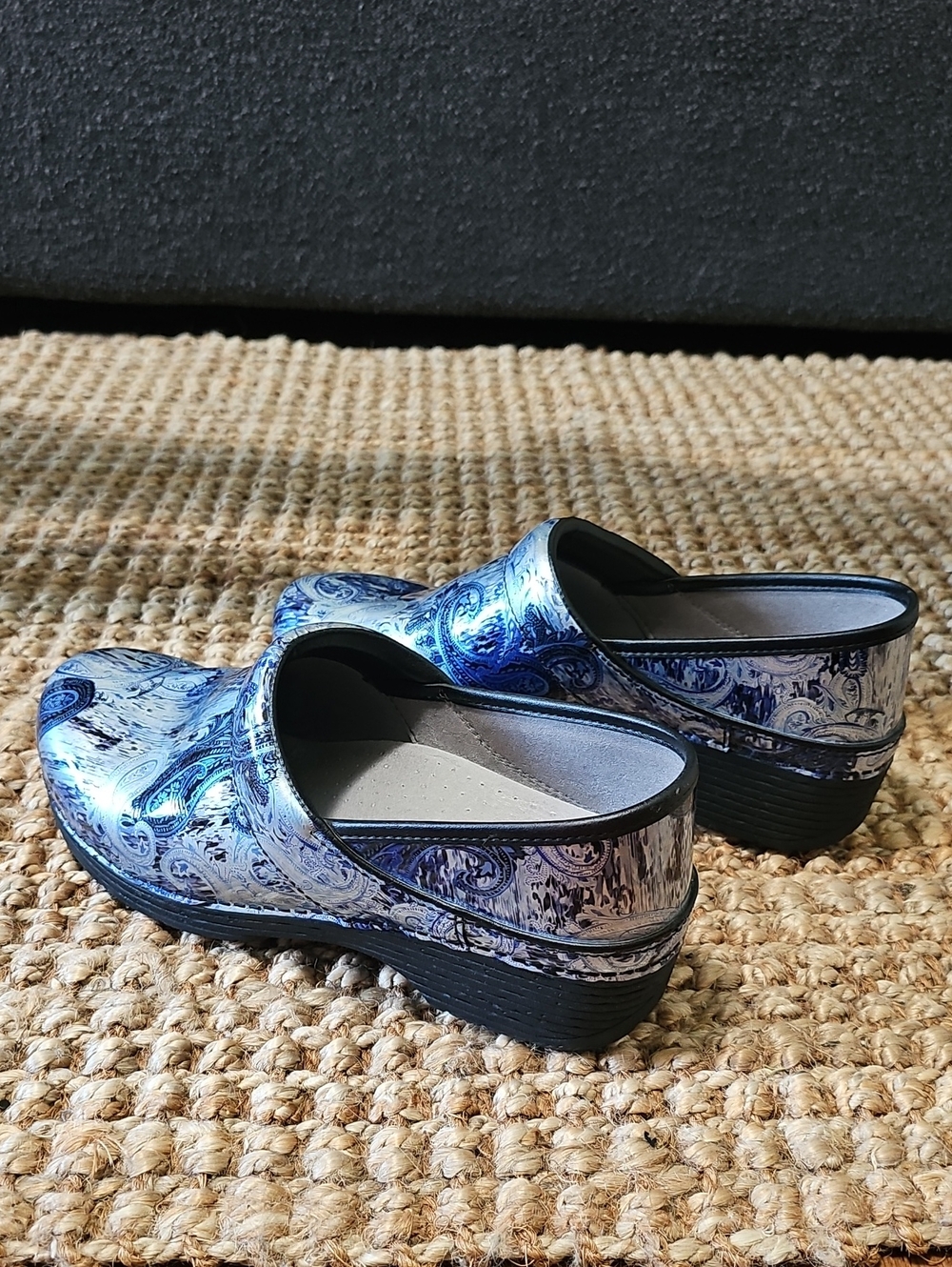 Dansko Blue Paisley Slip-On Clog Mules Women's Size 11 (EU 41/42)